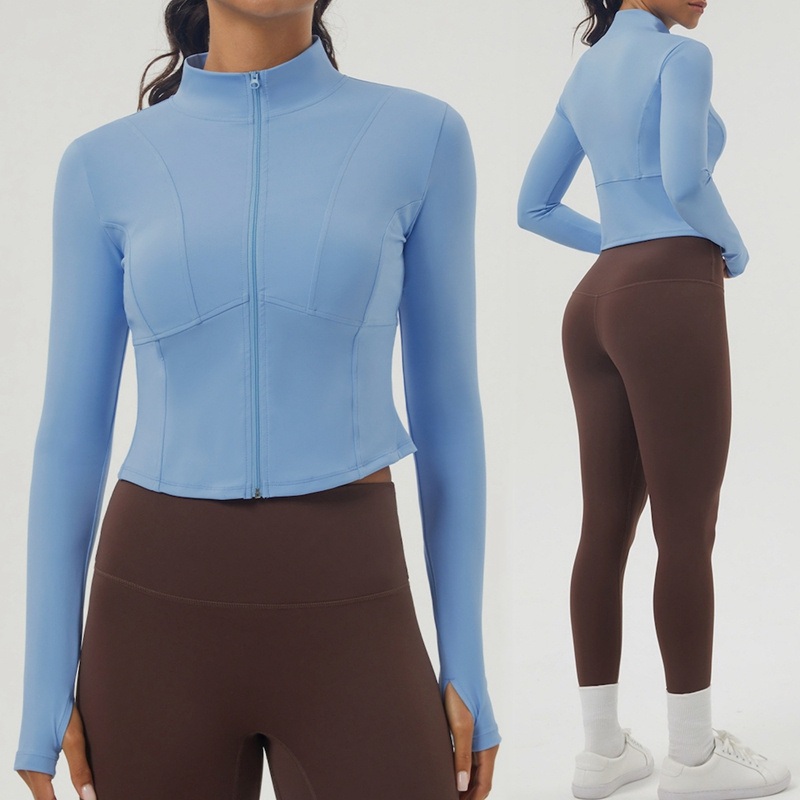 Womens Custom Zip up Slim Fit Training Jackets Female Long Sleeved Fitness Coat Yoga Shirt Tops with Thumb Holes Workout Jacket for Women – Track Jacket with Thumb Holes and Workout Jacket for Women price