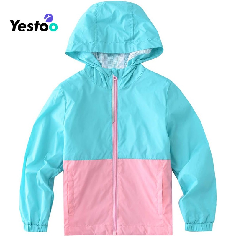 Kids Lightweight Windbreaker Hooded Waterproof Jacket Girls Spring Outdoor Coat – Kids Windbreaker and Waterproof Jacket price