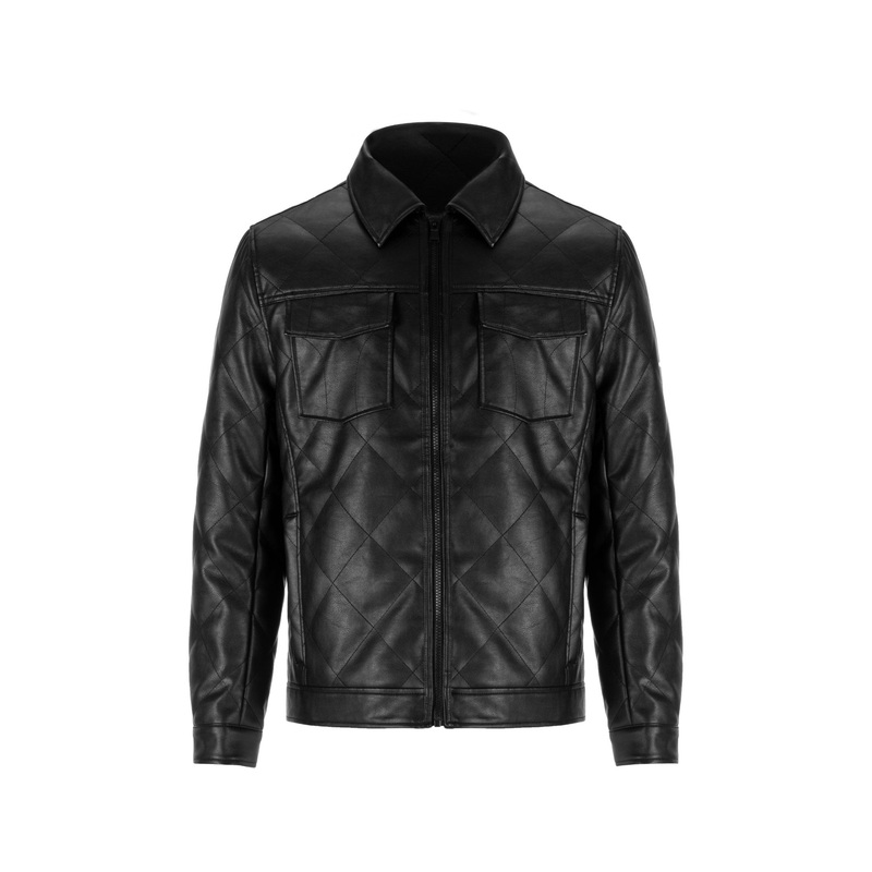 Mens Quilted Padding Motorcycle PU Jacket – Men Jacket and PU Leather price