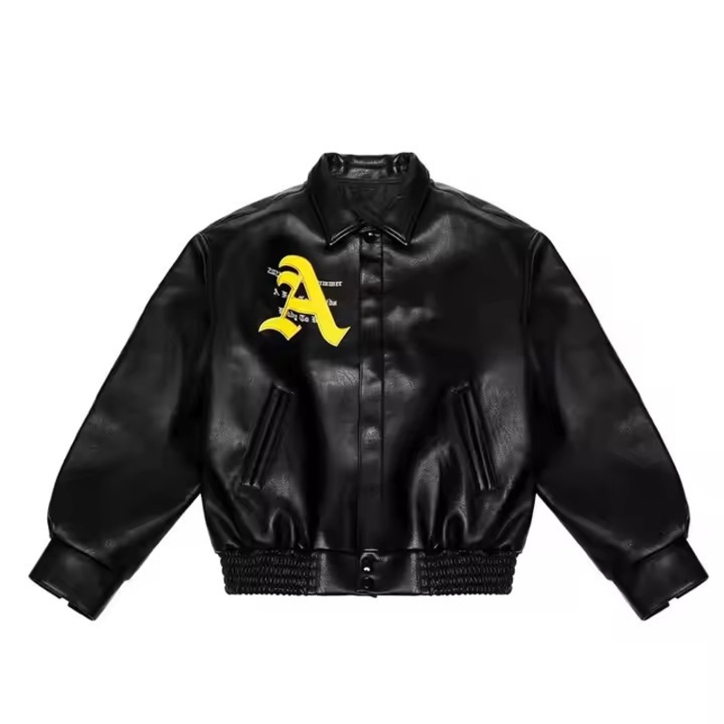ODM Embroidery Jacket Men Plus Size Custom Leather Jacket Streetwear Custom Logo Square Collar Coat Bomber Men Varsity Heavyweigh Jackets – Mens Varsity Jacket and Men Jacket price