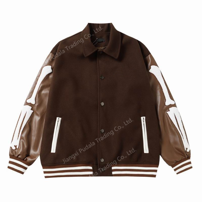 Trendy Embroidered Patchwork Leather Coat Customized Logo Casual Outdoor Wear Activewear Winter Warm Jacket – Jacket and Jaket Coat price
