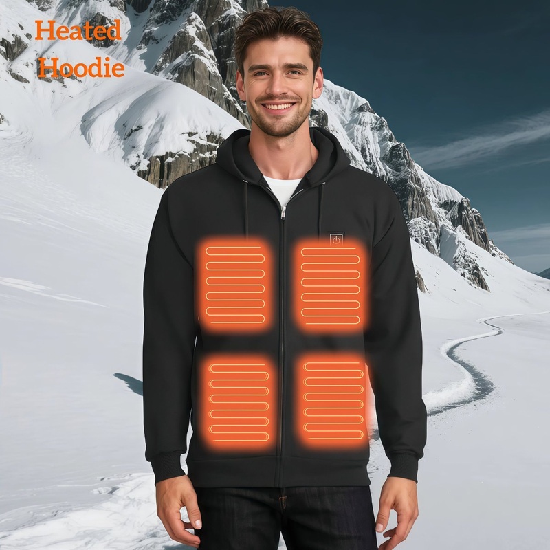USB 5V 10000mAh Battery Pack Washable Zip Fleece Hooded Sweatshirt Heated Jacket Heated Hoodie – Heated Jacket and Electric Heated Hoodie price