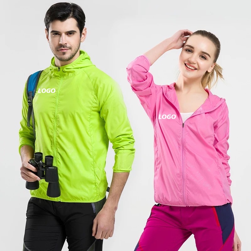 Wholesale 10 Colors Zip Hooded Lightweight Windbreaker Jackets for Women, Customized Mens Outdoor Running Windproof Hoodie Coats with Zipper + Side Pockets – Womens Lightweight Jacket and Mens Lightweight Jacket price