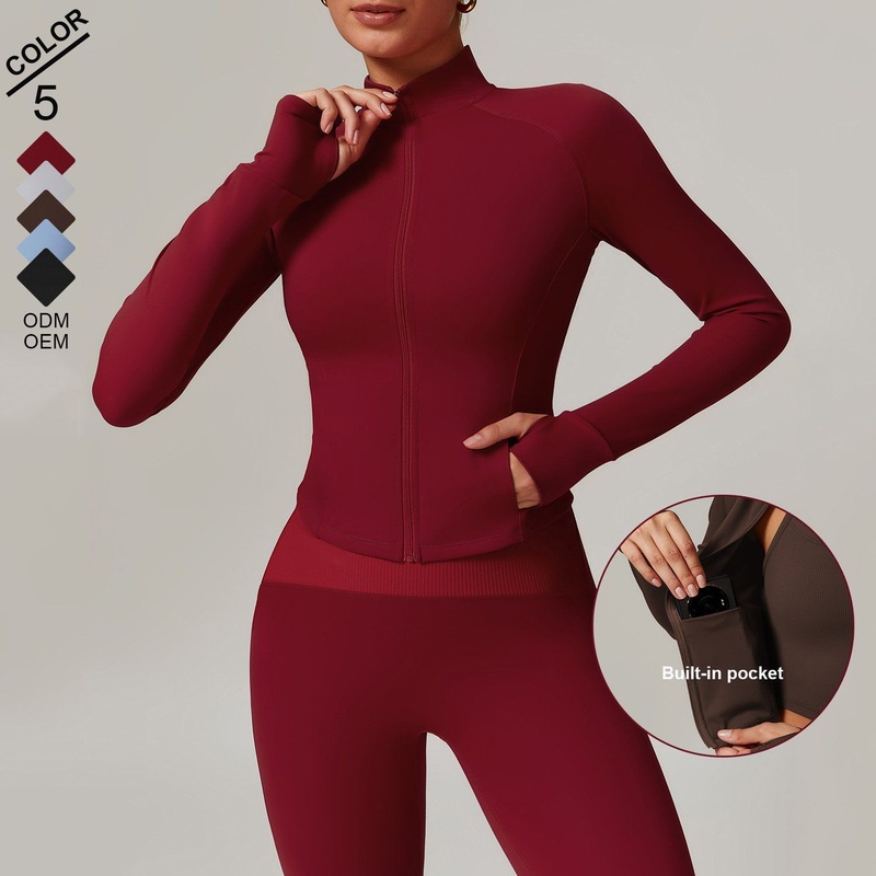 Womens Full-Zipper Coat Windproof Warm Slim Sports Running Jacket Quick-Dry Wear – Women Wear and Gym Wear price