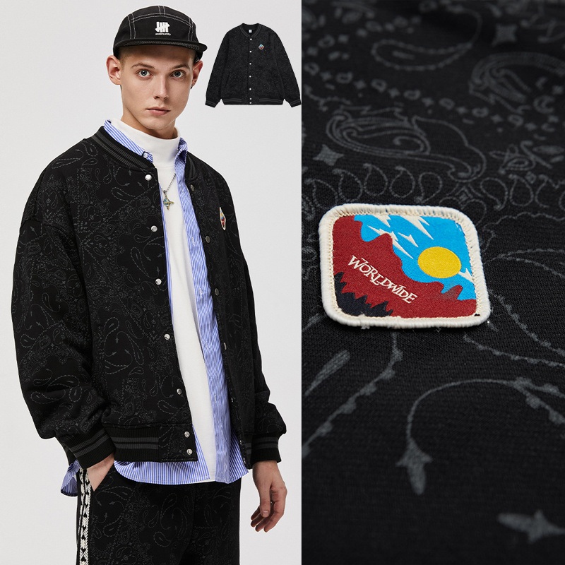 2025 Winter New Style 400GSM 37%Cotton 63%Plyester Heavyweight Fleece Baseball Jersey Cashew Flower Line Jacket Coat for Men – Plus Size Mens Jackets and Fashion Clothes Men price