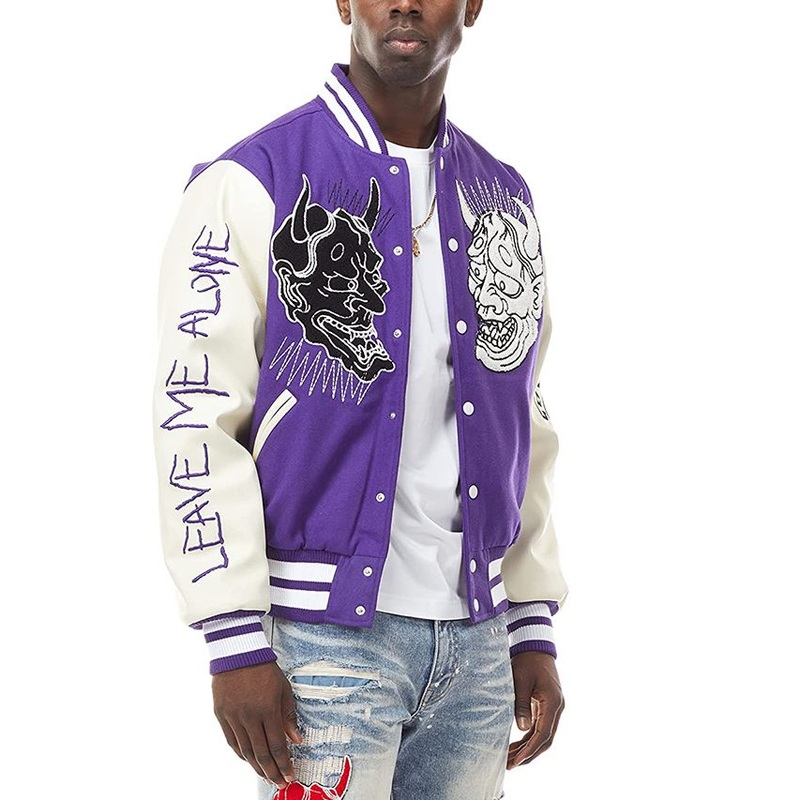 Custom Custom Logo Letterman Wholesale Baseball Lather Streetwear Coat Bomber Style Baseball Varsity Jacket for Men – Varsity Jacket and Letterman Varsity Jackets price