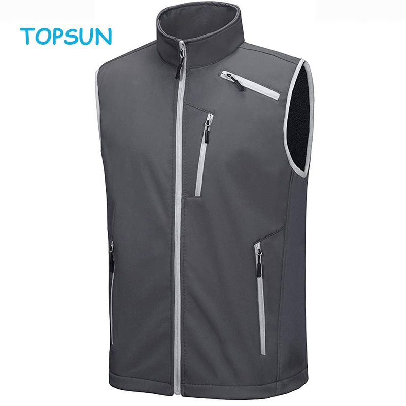 Mens Lightweight Fleece Lined Softshell Vest Windproof Sleeveless Jacket for Hiking Travel Golf – Winter Vest and Sport Vest price