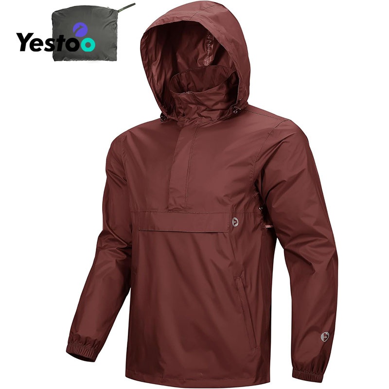 Mens Rain Jacket Waterproof Lightweight Packable Rain Pullover for Hiking Golf Running – Mens Rain Jacke and Mens Windproof Jacket price