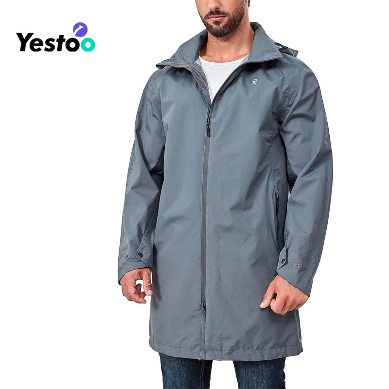 Mens Waterproof Rain Jacket Outdoor Lightweight Mountain Windbreaker Long Coat for Hiking Golf Travel – Hooded Rain Jacket and Mens Windproof Jacket price