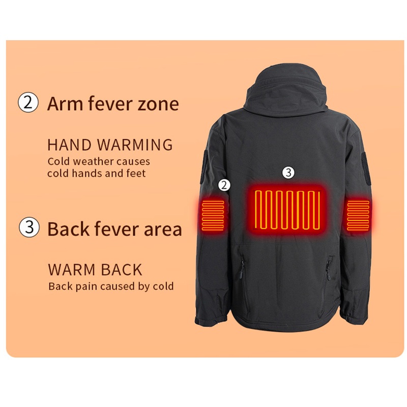 New Intelligent Heating Mens Hooded Jacket with Water-Resistant and Electric Heating, Winter Cold and Warm Insulation, Heating Jacket – Clothing and Tracksuit price