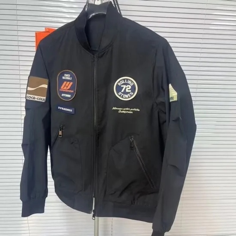 New Orsay Autumn Winter Sports Jacket Motorcycle Embroidered Cotton Sandwich Flight Jacke Bomber Jacket – Replica Online Store and Mens Jacket price