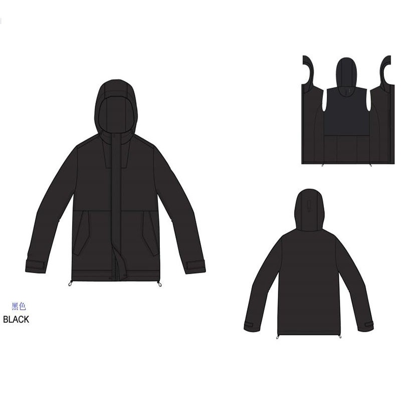 OEM Print Logo Black Coat Hooded Ski Jacket Men Sport Hiking Jacket – Men Jacket and Ski Jacket price