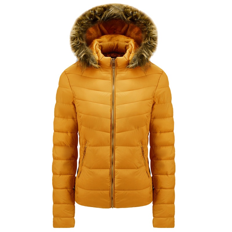 Outdoor Women Hood Fur Padded Quilted Warm Jacket for Winter and Autumn – Winter Coat and Apparel price