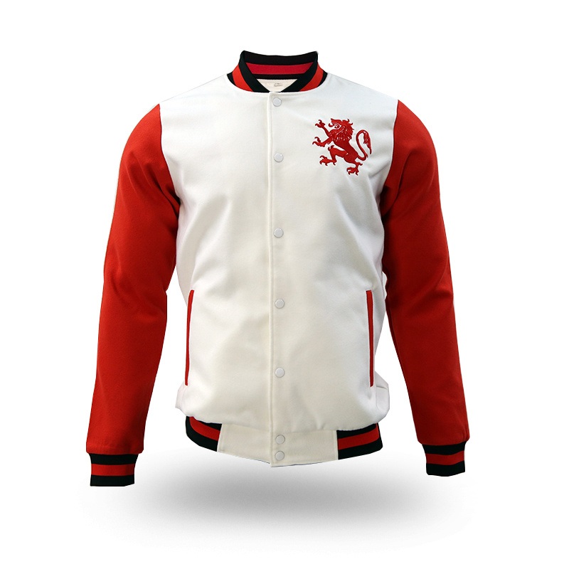 Wholesale Custom Made Red White Leather Sleeve Wool Jacket Letterman Baseball Jacket – Baseball Jacket and College Baseball Jacket price