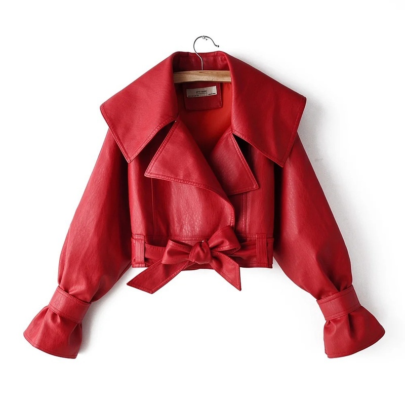 Wholesale Ladies Red Short Jacket Women Warm PU Leather Crop Coat – Bike Wear Jacket and Clothes price