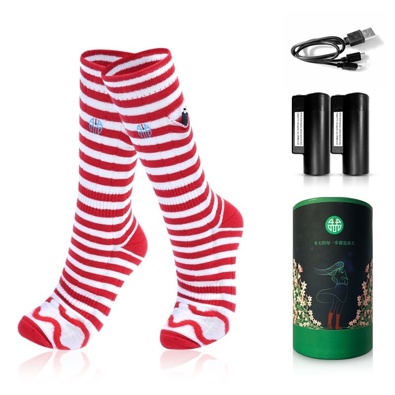 Winter Customizable Wholesale Christmas Gingerbread Man Snowflakes Candy Cane Christmas Tree High Quality Electric Heating Socks – Customizable and Electric Heating Socks price