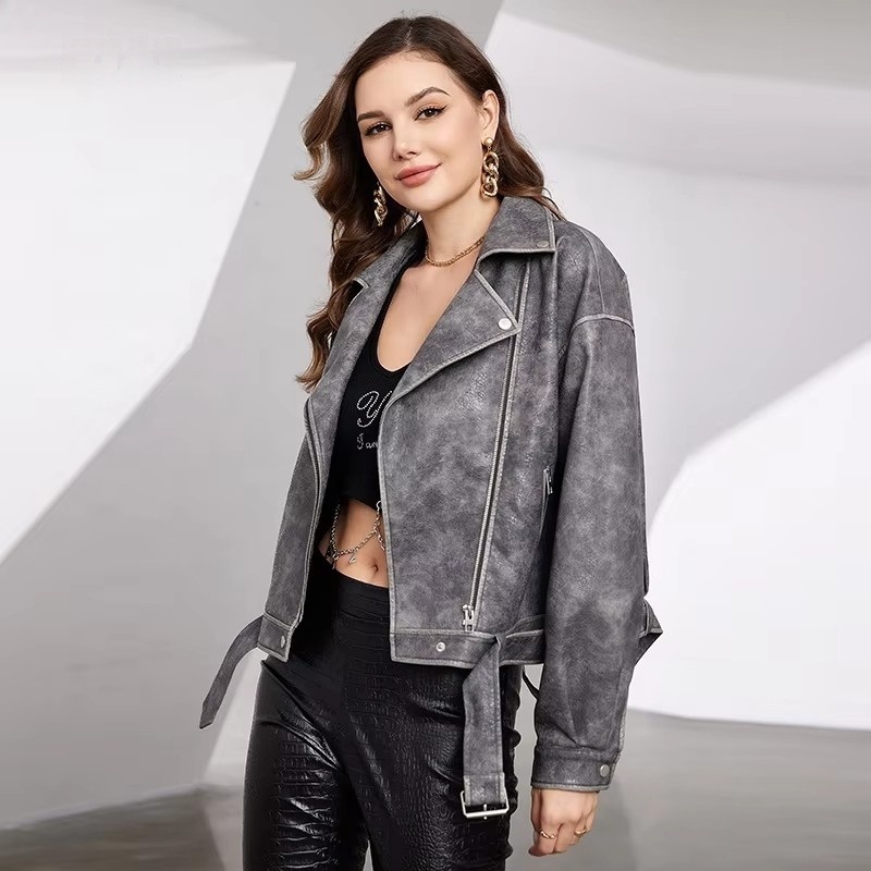 Womens Faux Leather Jackets, Zip up Motorcycle Short PU Moto Biker Outwear Fitted Slim Coat – Womens Jacket and Zip-up Jacket price