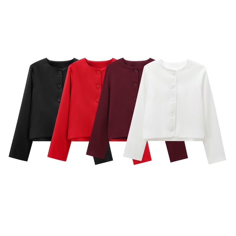 Za Womens Clothing Casual Single Breasted O Neck Womens Jacket Long Sleeved – O Neck Womens Jacket and Button-up Womens Jacket price