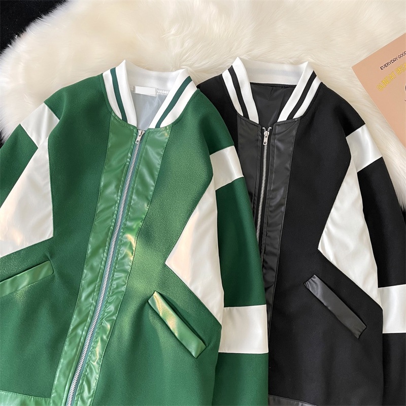 High Quality Casual Bomber Clothes Women Wind Breaker Patch Leather Sleeve Letterman Varsity Jacket for Men – Leather Sleeve Letterman Varsity Jacket for Men and Patch Varsity Jacket price