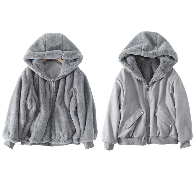 Women Ladies Faux Fur Suede Fabric Winter Jacket – Polyester and Organic Cotton price