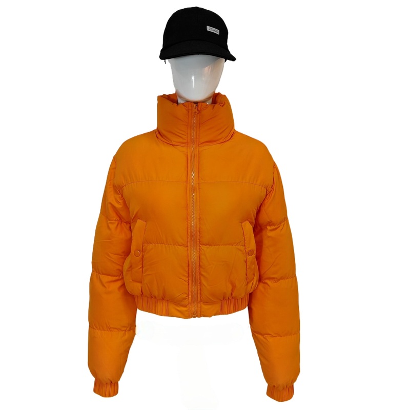 Womens Cropped Quilted Puffer Jacket Stand Collar Winter Outerwear Coats – Outerwear Coats and Puffer Jacket price