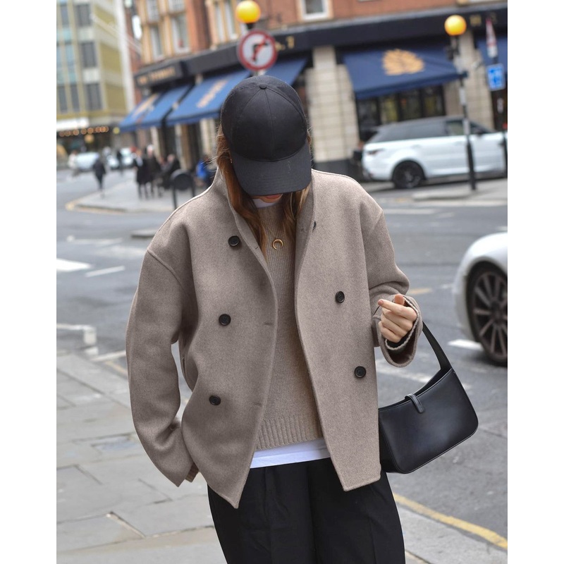 2024 Autumn and Winter New Fashion Retro Brown Tweed Warm Jacket for Women – Outer Wear and Custom Fit Clothing price