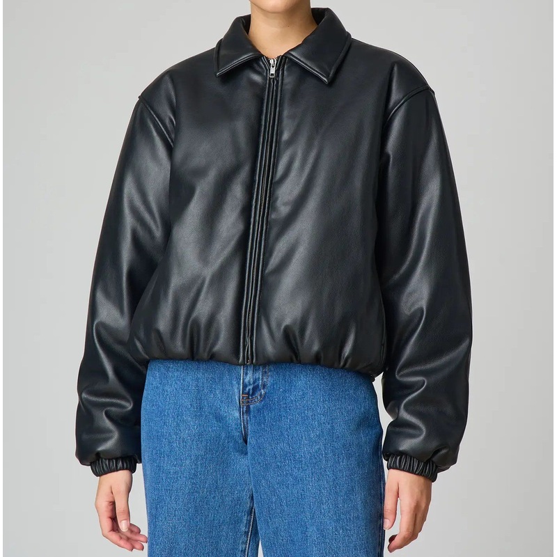 Faux Leather Bomber Zip-up Aviator PU Jacket – Outdoor and Jacket price