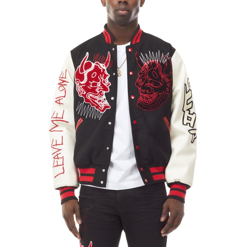 Hot Selling Leather Sleeves Wool Body Oversized Bomber for Men – Leather Varsity Jacket Blank and Custom Bomber Varsity Jacket price