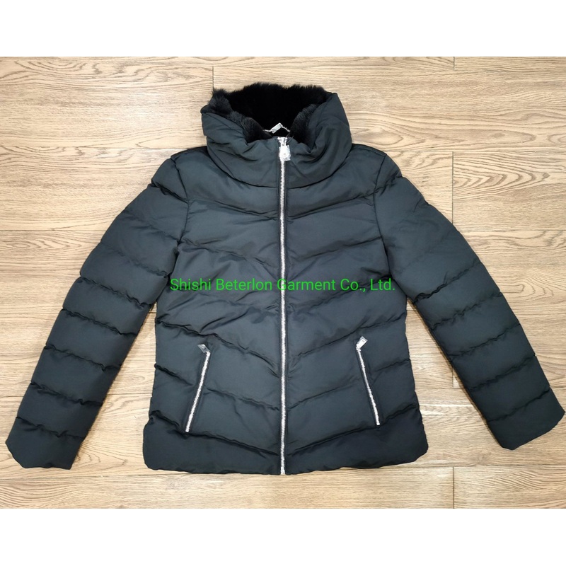 Ladies Winter Warm Outwear Recycled Bionic Neck Fur Quilted Jacket Women Down Jacket – Ladies Jacket and Winter Coat price