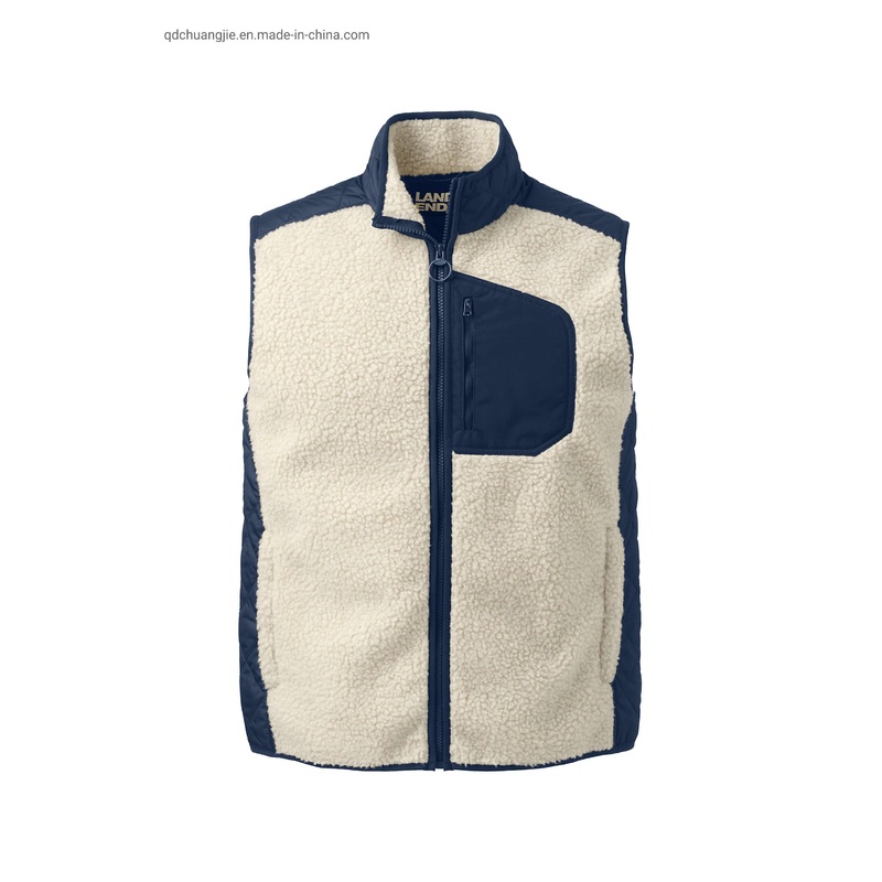 Men Apparel Clothing Lamb Hair Cut and Sew Heavy Weight Outwear Casual Winter Antipilling Regulart Cut Adult Vest – Polyester and Organic Cotton price