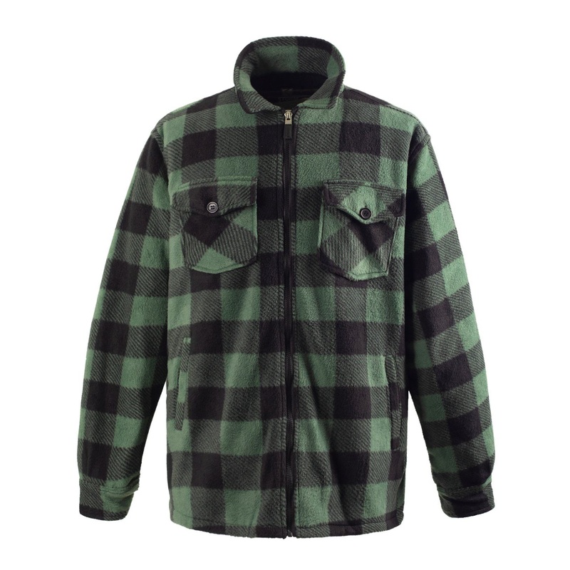Mens Spring Autumn Casual Fleece High-Collar Checked Warmth Windproof Customization Jacket – Mens Stand Collar Jacket and Casual Fleece Jacket price
