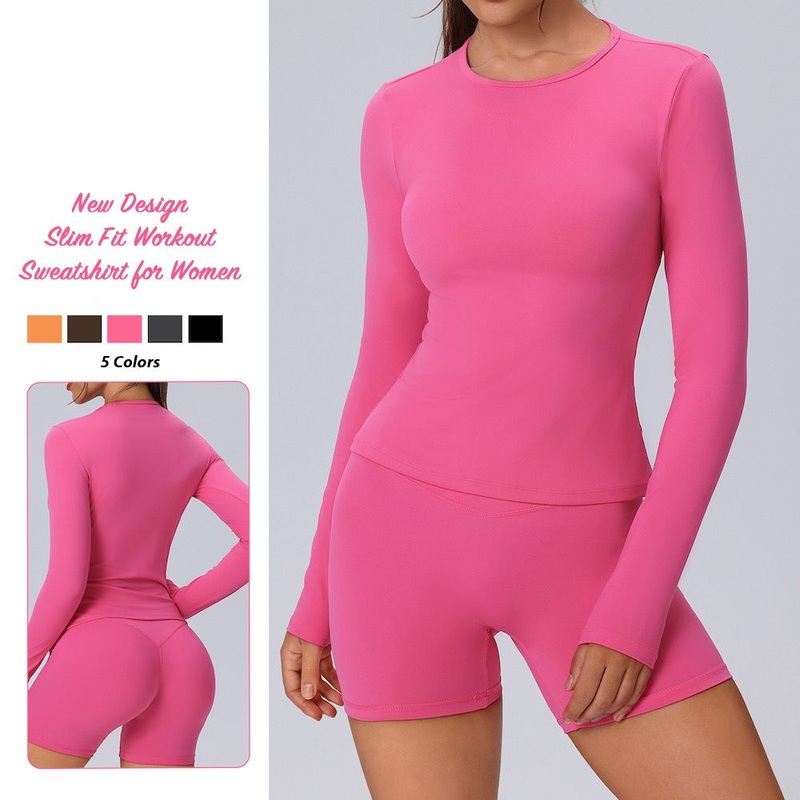 Tianchen Factory Wholesale Plus Size Compression Gym T-Shirts Long Sleeve Workout Tops Athletic Baselayer Quick Dry Yoga Running Sweatshirt for Ladies – Long Sleeve T Shirts Women and Womens Long Sleeve Crew Neck T Shirts price