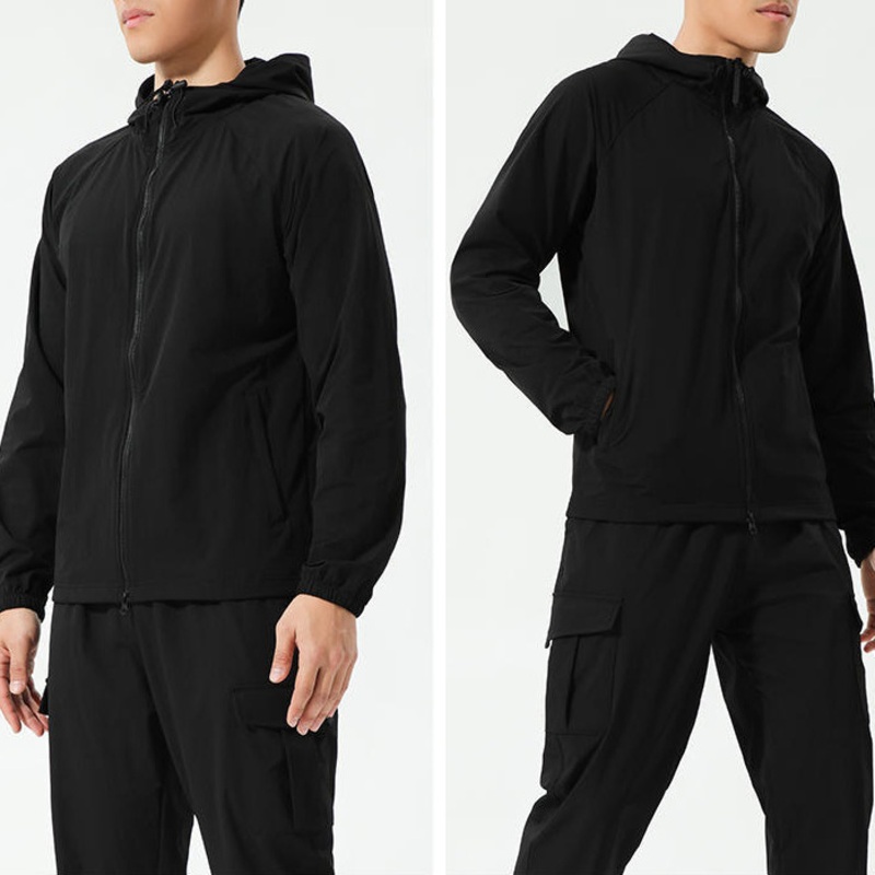 Wholesales Men Sport Dry Fit Long Sleeve Nylon Thin Zipper Sportswear Jacket for Gym – Sweat Suits and Jogging Suit price