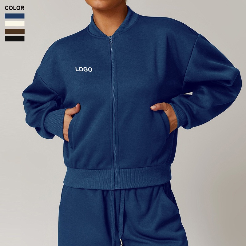 Women Wholesale Casual Long-Sleeved Warm Coat Full Zipper Sports Jacket – Long Sleevesports Jacket and Full Zip Gym Jacket price