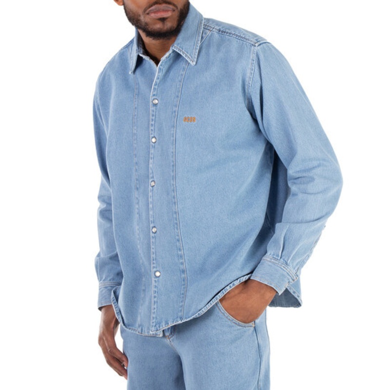 Youthful Mens Light Blue Washed Denim Shirt – Minimalist Casual Daily Outerwear – Western Denim Jacket and Light Blue Spring Jacket price