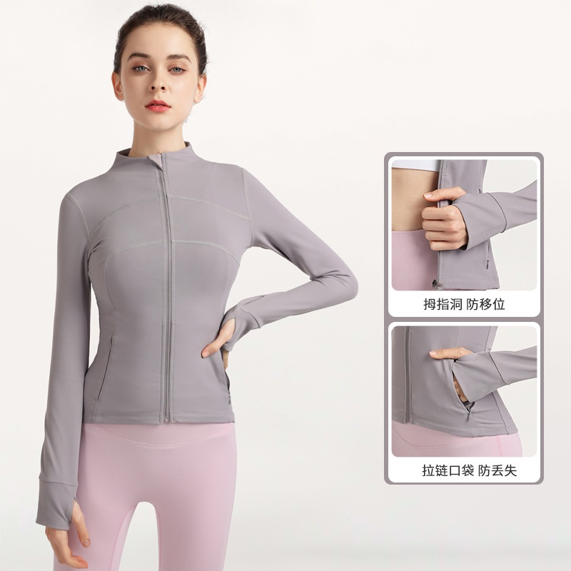 Zipper Long Sleeve Horse Riding Tops High Quality Nylon Spandex Quick Dry Jacket Women – Running Jacket and Fleece Jacket for Women price