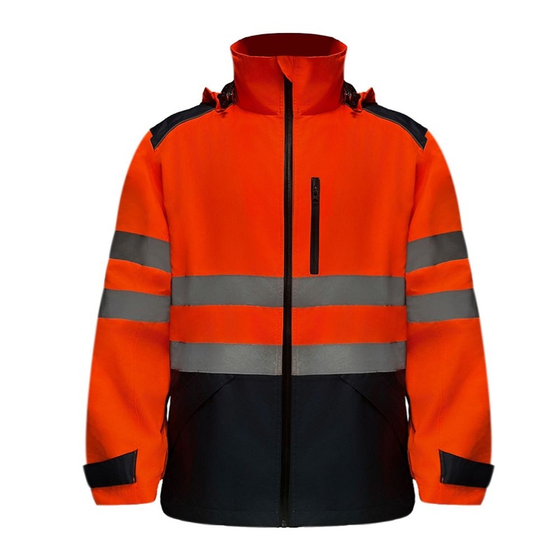 Heavy – Duty Hi – Vis Safety Jacket – Detachable Hood & Reflective Tapes for Outdoor Jobs – High Quality Jacket and Outdoor Hiking Jackets price