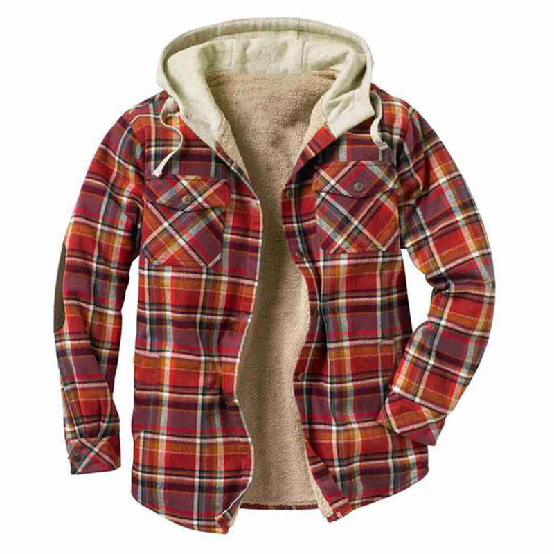 Mens Camp Night Berber Lined Hooded Flannel Shirt Jacket – Hooded Shirt Jacket and Warm Shirt Jacket price