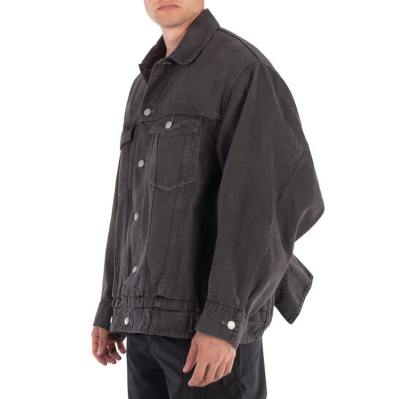 Mens Dark Grey Oversized Denim Jacket – Casual Four-Season Streetwear Outerwear – Dark Grey Oversized Denim and Casual Four-Season Jacket price