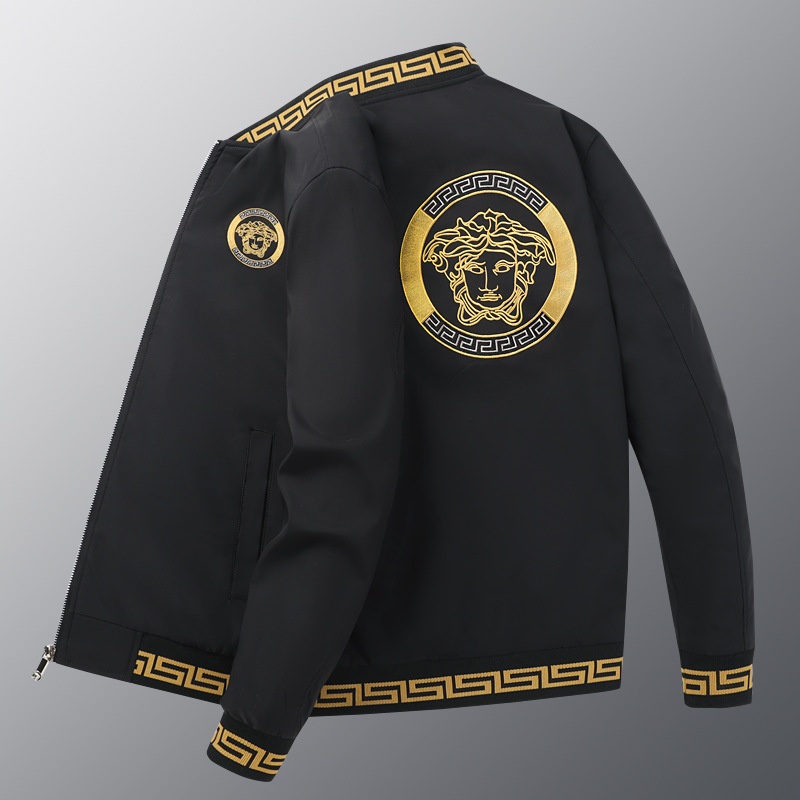 Mens Jacket New Autumn/Winter Mens Fashion Trendy Brand Medusa Embroidery Baseball Collar Jacket – Jacket and Mens Fashion Jacket price