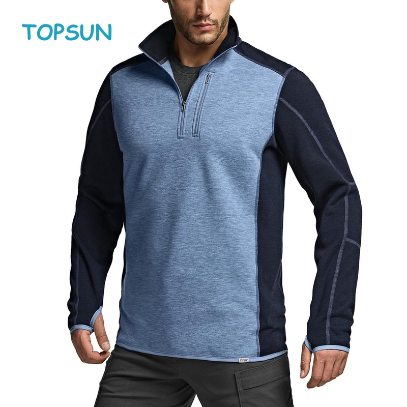 Mens Quarter Zip Utility Fleece Pullover, Outdoor Casual Thermal Sweater, Chest Zipper Pocket, Mock Neck Long Sleeve – Cotton Sweatshirt and Print Sweatshirt price