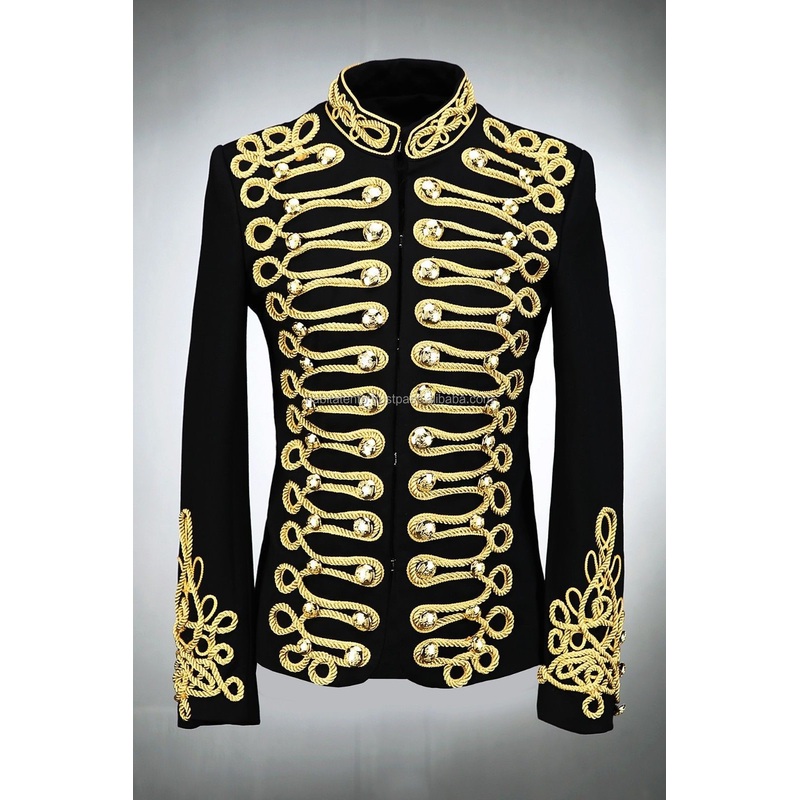 Napoleon Chic Black Autumn Luxury Outer Golden Rope Deco Napoleon Jacket – Luxury Jacket and Pure Cotton Jacket price
