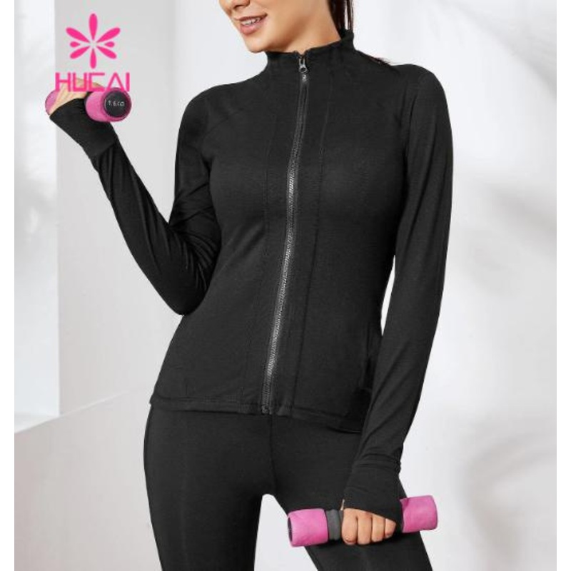OEM Women Running Yoga Fitnnes Black Jacket – Black Jacket and Fitness Jacket price