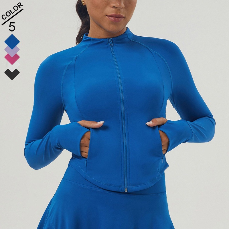 Running Long-Sleeve Casual Sports Jacket for Women Fitness Wear Slim Standing-Collar Zipper – Women Wear and Gym Wear price