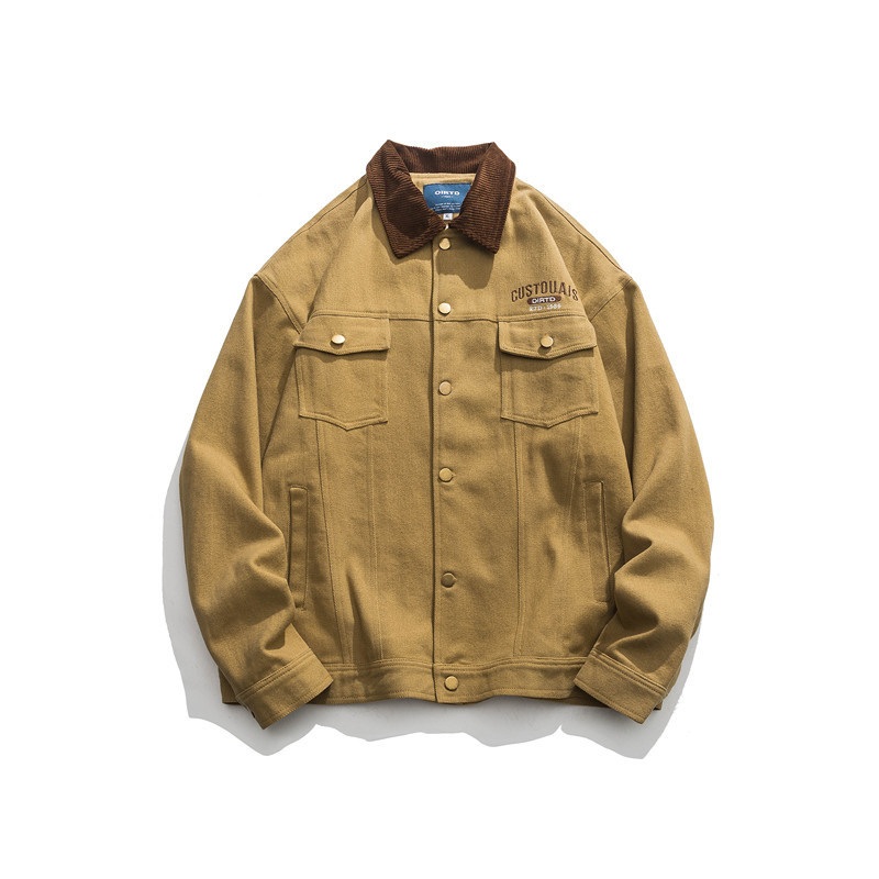 Vintage Hipster Colorblocking Corduroy Lapel Jacket Mens Bf Style Casual Jacket – Outdoor Tactical Jacket and Flared Sweatpants price