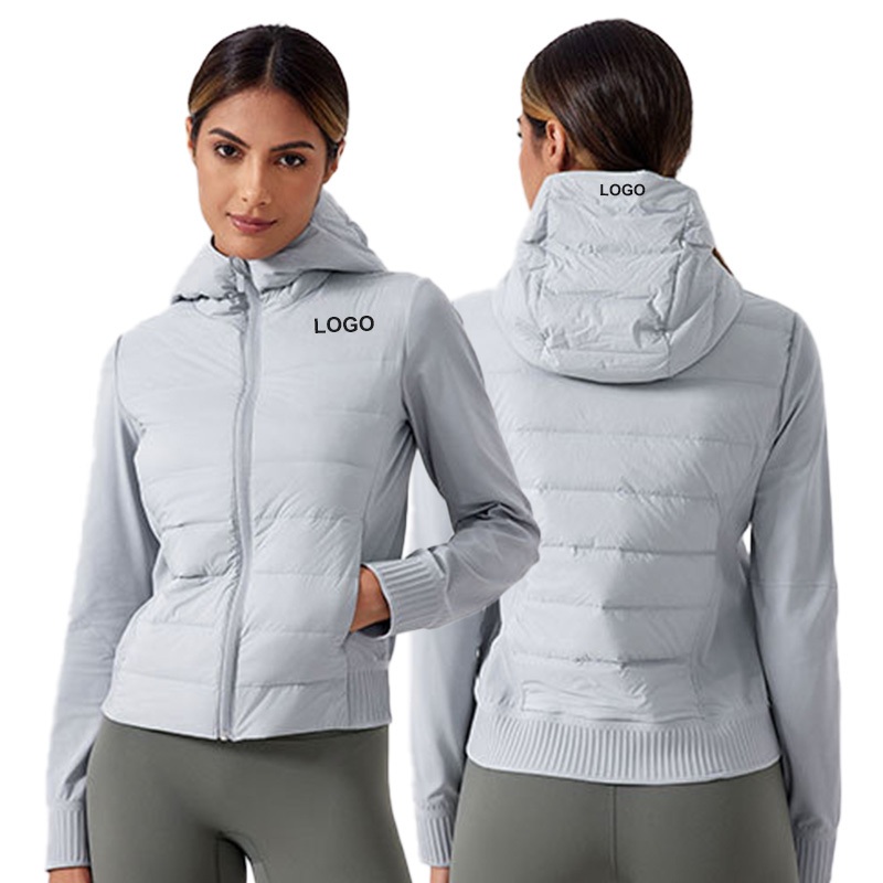 Wholesale Factory Women Stand Collar Casual Slim Fitness Hooded Ultra Light Weight Short Warm Down Jacket – Stand Collar and Wholesale Plain Jacket price