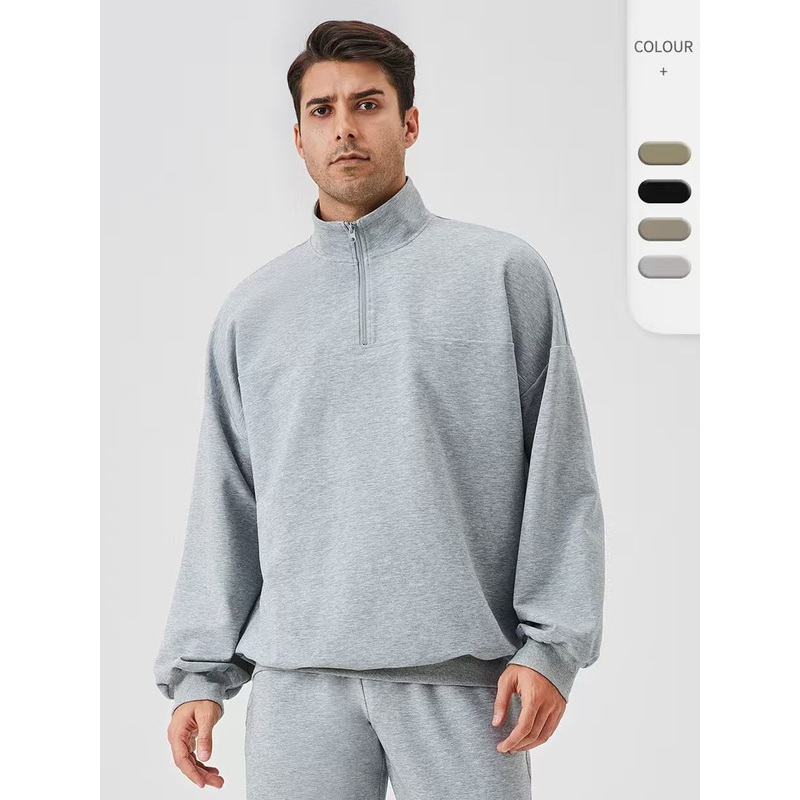 Wholesale Pullover Hoodies Loose Stand up Collar Long Sleeves Half Zipper Mens Sweatshirts – Men Sweatshirt and Men Sports Sweatshirt price