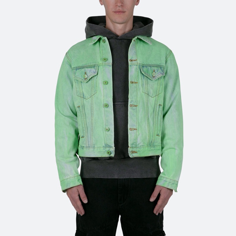 Customized 100% Cotton Denim Jackets Wholesale Logo Designed Jean Jackets for Men – Denim Jackets and Jean Jackets price
