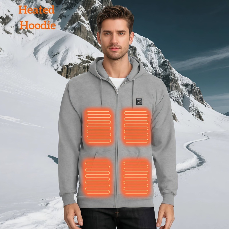 Full Zip Fleece Jacket Battery Pack Heated Jacket Unisex Hunting Fishing Heated Hoodie – Heated Jacket and Electric Heated Hoodie price