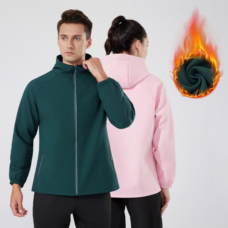 Men & Women Thick Polar Fleece Warm Jacket Side Pocket Casual Sporty Zipper Hooded Jacket – Yoga Wear Sport Clothing Set and Fitness Clothing price